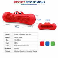 Jouet pour chien en caoutchouc rouge, durable, interactif et résistant, pour l'entraînement et le nettoyage des dents