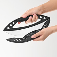 Couteau à pizza pliable en acier inoxydable écologique avec housse de protection - Outils à pizza pour usage domestique