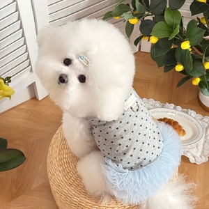 Hi Kitty Blue Tulle Dress, Summer Thin Breathable Cute <b>Clothes</b> <b>for</b> Cats and <b>Dogs</b>, Teddy Bichon Frise <b>Small</b> <b>Dog</b> <b>Clothes</b> - Product Image 1