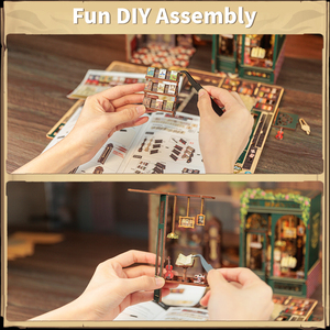 CuteBee Offre Spéciale livre en bois Nook bricolage livre Nook <span class=keywords><strong>Kit</strong></span> 3d en bois Puzzle livre Nook jardin maison bricolage Miniature maison - Product Image 5