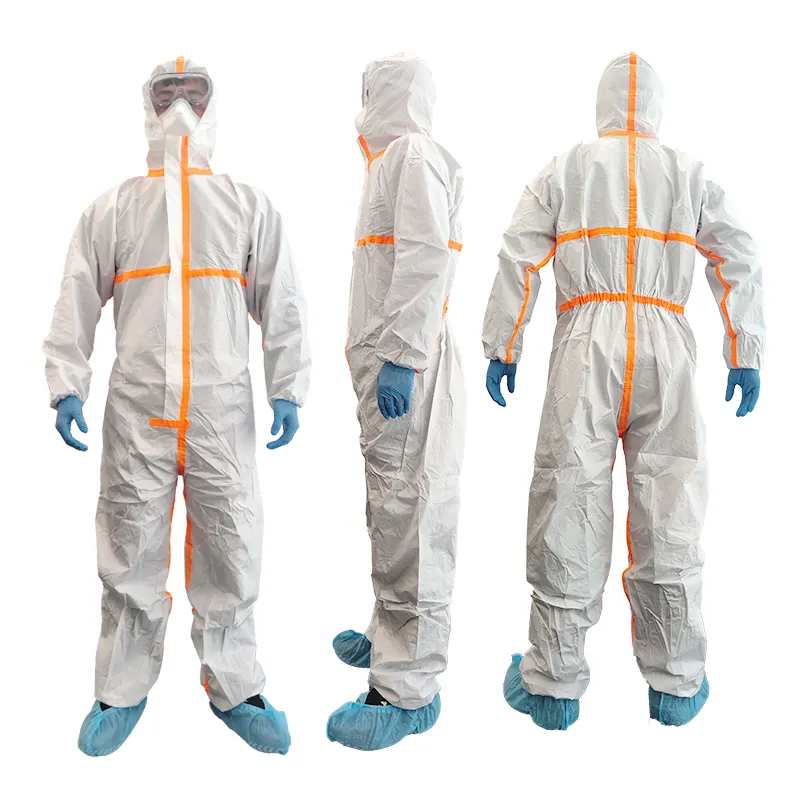 Personalizado SF Tyvek desechable microporoso protección pintor ropa de trabajo overol protector sin capucha cintas traje de seguridad