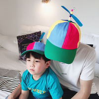Hélice para padres e hijos, Libélula de bambú, gorra de béisbol colorida, sombrero deportivo para el sol para adultos y niños