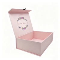 Boîte cadeau rigide en carton rose, grand format, pliable, écologique, avec logo personnalisé, pour vêtements, perruques, emballage festif en papier