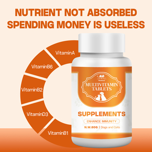 Comprimés <span class=keywords><strong>de</strong></span> multivitamines pour chats et chiens Soutien immunitaire Santé digestive et soulagement des allergies saisonnières avec <span class=keywords><strong>huile</strong></span> <span class=keywords><strong>de</strong></span> poisson et vitamines D3/B2/B6 - Product Image 3