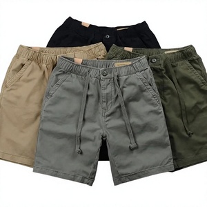 Shorts cargo d'été pour hommes, prix usine CN Bangladesh, coupe décontractée ample, couleur unie, en mélange de coton respirant et imperméable, cinq points - Product Image 1
