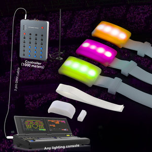 Điều khiển từ xa Vòng đeo tay thắp sáng lên Vòng đeo tay lập trình DMX512 pixel Ban nhạc cổ tay <span class=keywords><strong>LED</strong></span> kích hoạt <span class=keywords><strong>LED</strong></span> vòng đeo tay với điều khiển - Product Image 1