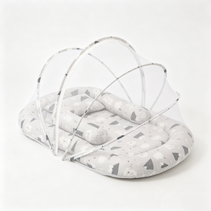 Custom <b>Baby</b> <b>nest</b> with mosquito net, Portable newborn <b>baby</b> lounger <b>nest</b>, Grey bear print <b>baby</b> co-sleeping <b>nest</b> - Product Image 2