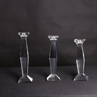 Vente de candélabres en cristal K9 BS-CH1006 pour Noël et les mariages, porte-bougie chauffe-plat élégant, écologique, fait à la main, base argentée