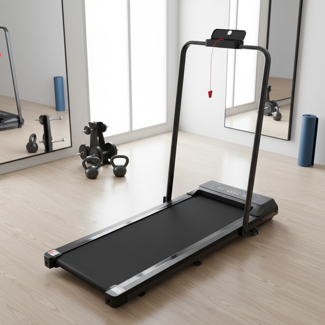 Electric Easy to Store Household Folding Treadmill with LCD Screen 550W Motor 3-Level Incline 1-12KM/H Speed Portable Design