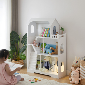 Estantería Extensible de Madera Ecológica <span class=keywords><strong>Blanca</strong></span> Moderna para Niños, Mueble de Juego de Imitación para Dormitorio u Oficina en Casa - Product Image 2