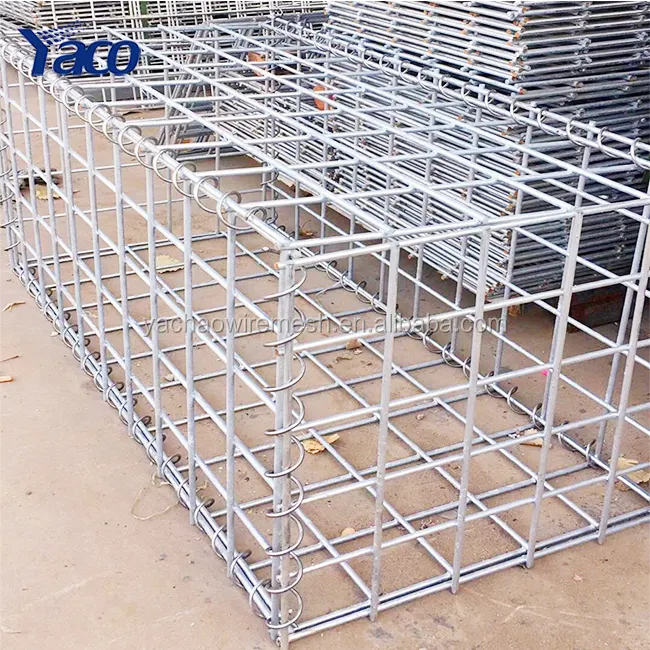 hot dip galvanized welded wire mesh garden stone basket cage gabion retaining wall fence