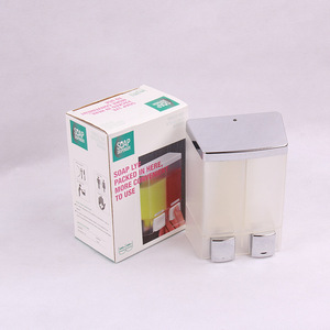 Distributeur mural double <span class=keywords><strong>de</strong></span> <span class=keywords><strong>savon</strong></span> mousse et <span class=keywords><strong>de</strong></span> désinfectant pour les mains rechargeable en plastique pour salle <span class=keywords><strong>de</strong></span> bain - Product Image 5