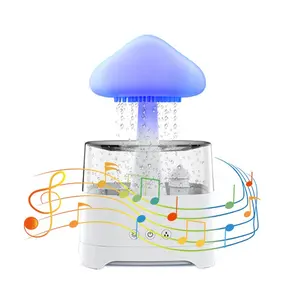 2023 new design 4 in one fogger essential oil aroma diffusers BT music playing mushroom led mood night light humidifier