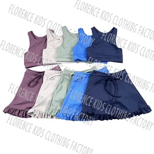 Conjunto Deportivo DH ODM Matcha Cream para Niñas, Chaleco sin Mangas Transpirable, Falda Acampanada de Cintura Alta con Shorts Integrados, Ropa Suave para Estudio - Product Image 2