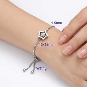 Bracelet minimaliste en acier inoxydable 316L plaqué or 18 carats, résistant à l'eau, non ternissant, bijoux de mode en gros, motif étoile - Product Image 5