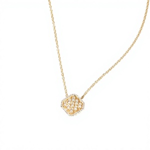 Moissanite IGI Certified Cluster Lab Diamond Pendant Necklace 10K 14K 18K Solid Gold Round Lab Diamond Proposal Pendant Necklace - Product Image 1