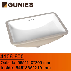 <span class=keywords><strong>Lavabo</strong></span> de Baño Moderno de Gran Tamaño, Pulido, para Instalar <span class=keywords><strong>Bajo</strong></span> <span class=keywords><strong>Encimera</strong></span>, de Cerámica Blanca, con Gabinete - Product Image 4