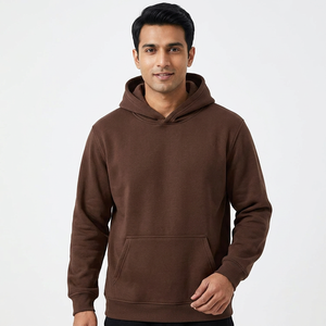 Sudadera con capucha para hombre de 400g, algodón y forro polar grueso, unisex, holgada, de color sólido. - Product Image 1