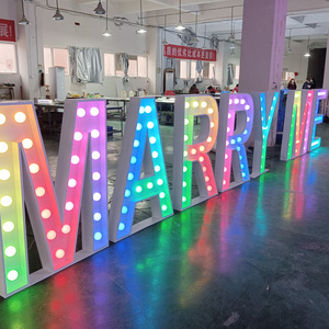 Kexian personalizado 4 pies 5 pies grande de metal iluminar la letra de la bombilla Baby Love Marry Me LED letras de la marquesina - Product Image 5