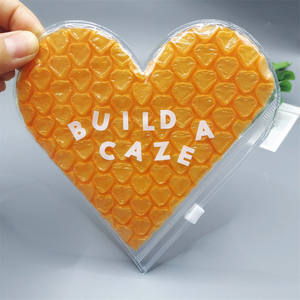 Sacs en mousse PVC personnalisables avec fermeture éclair, transparents, ronds, en forme de cœur, pour maquillage et bijoux, emballage antichoc - Product Image 1