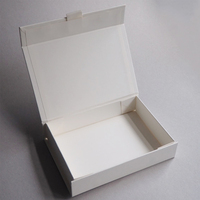 Boîte cadeau rigide en carton recyclable durable avec fermeture magnétique blanche de luxe, personnalisée avec logo en relief