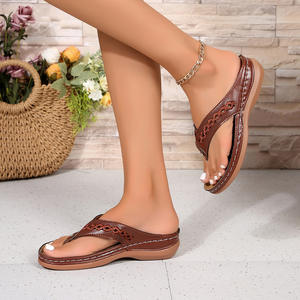 Sandalias de Cuero Hechas a Mano para Mujer, Zapatos de Moda Ligeros para Exteriores, Cómodos y Simples - Product Image 4