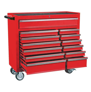 Boîte à outils <span class=keywords><strong>en</strong></span> <span class=keywords><strong>métal</strong></span> brillant avec tiroirs portables à roulettes <span class=keywords><strong>pour</strong></span> le rangement des outils - Product Image 1