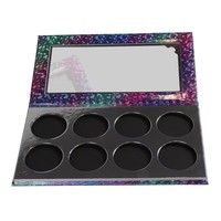 Boîte d'emballage vide pour palette de fards à paupières, personnalisée, en papier couché or 8 couleurs, luxe 2026