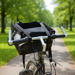 Portador de bicicleta plegable para perros y mascotas, Ciclo de piel con correa de seguridad interior para aventuras al aire libre - Product Image 2