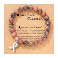 Pulsera de cuentas del zodiaco Cáncer, regalo festivo, cuarzo rosa y rodocrosita con colgante de lazo, joyería de cristal para mujer