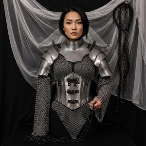 Female Knight Armor Set Medieval Gothic <b>Chainmail</b> Costume Renaissance Warrior Cosplay Steel Welding Technique - Product Image 1