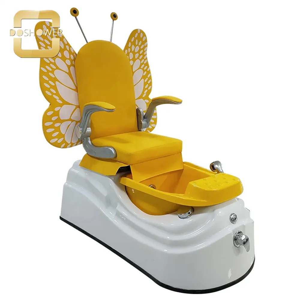 Cadeira de pedicure infantil borboleta conjunto de manicure e pedicure infantil com material de fibra de vidro para cabelo fornecedor de cadeira de pedicure infantil