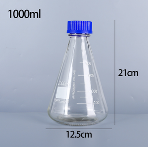 Flacon <span class=keywords><strong>de</strong></span> laboratoire <span class=keywords><strong>conique</strong></span> à fond plat <span class=keywords><strong>de</strong></span> 500ml 1000ml, flacon <span class=keywords><strong>de</strong></span> réactif <span class=keywords><strong>conique</strong></span> <span class=keywords><strong>de</strong></span> 500ml 1L avec <span class=keywords><strong>bouchon</strong></span> à vis bleu - Product Image 4
