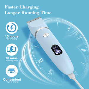 Épilateur électrique sans fil 3-en-1 bleu pour femme, étanche, recharge USB, écran LED, épilation corporelle indolore, en plastique, garantie 1 an - Product Image 6