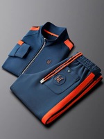 Ensemble de sport de loisirs H en coton 100% authentique blanc automne et hiver taille plus ensemble deux pièces nouvelle couleur bloc rayure latérale tissage