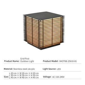 Lámpara de Jardín Moderna para Exteriores, de Acero Inoxidable y Acrílico, Impermeable IP65, para Patio, Villa, Lámpara de Poste Arquitectónica - Product Image 2