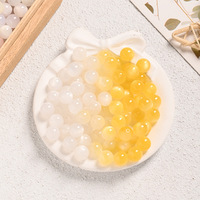 Manik-manik resin bulat 8/10/12mm yang berubah warna secara instan, manik-manik resin mata kucing yang berubah warna untuk gelang dan kalung DIY