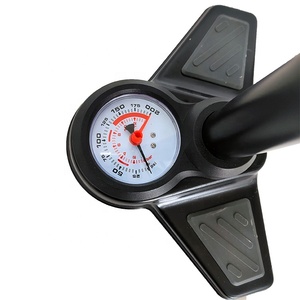 Pompe à pied multifonctionnelle WENDA en alliage d'aluminium <span class=keywords><strong>pour</strong></span> ballons et vélos avec manomètre - Product Image 4