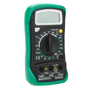 Multimètre numérique portable MASTECH MAS830L avec écran LCD, testeur de courant continu, rétroéclairage, maintien des données, test de continuité, test de diode <span class=keywords><strong>HFE</strong></span> - Product Image 1