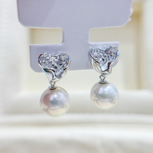 Accessoires en argent S925 pour la création de bijoux, boucles d'oreilles en argent tendance avec perles rondes de 9 à 13 mm, plateau vide pour boucles d'oreilles 22271 - Product Image 2
