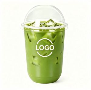 Gobelets jetables en PET transparent de 89 mm pour boissons froides, avec couvercles en forme de dôme, en forme de U, pour thé au lait Boba, 24 oz - Product Image 1
