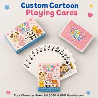 Cartes à Jouer Personnalisées Écologiques et Durables à Thème Dessin Animé OEM ODM avec Emballage et Boîte en Papier Personnalisés pour Usage Familial