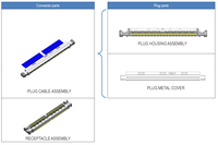 Cable LVDS Plano Electrónico de PVC con Núcleo de Cobre, Conector Vertical, CABLINE-UA II 20496-032T-40 20497-032T-30 2679-032-10 20498-032E-41