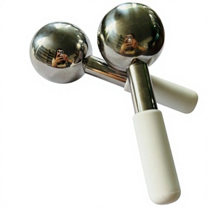 Rodillo masajeador de enfriamiento facial Globos de hielo de metal para ojos faciales Dispositivo de cuidado de la piel corporal con función manual - Product Image 3