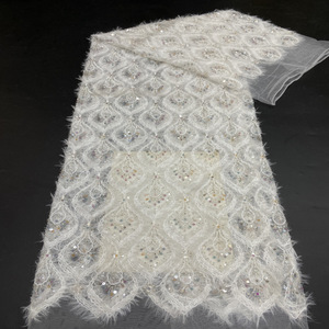 Cordón peludo + cuentas + bordado de lentejuelas, vestido sencillo, ropa infantil, zapatos, bolsos, sombreros, tela <span class=keywords><strong>con</strong></span> bordado de cuentas - Product Image 2