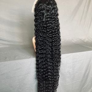 Perruques frontales en cheveux brésiliens longs de 40 pouces, ondulés et bouclés, 100 % cheveux humains Remy pour perruque complète en dentelle - Product Image 2