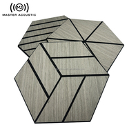 Master Acoustic Modern Hexagon Panneau mural décoratif en bois plaqué PET Lamelle de feutre acoustique pour l'école Solution de conception graphique