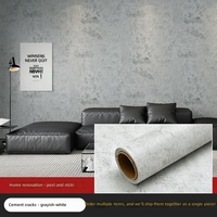 Papier peint auto-adhésif gris béton, autocollant mural imperméable à texture mouchetée vintage, décalcomanie murale industrielle rétro