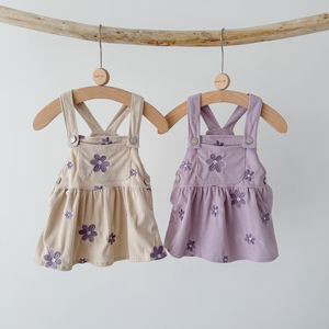 Bebekler ve kızlar için toptan sevimli ve tatlı çiçek nakış kabarık askı etek özelleştirilebilir - Product Image 2