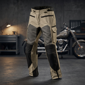 High Quality Custom Made Leather Windproof Waterproof Cordura Textile Motorbike Riding Pants for Unisex - Product Image 2